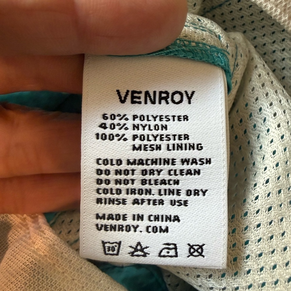 New Venroy Curved Hem Swim Men’s Short Aqua Blue L - Picture 12 of 16